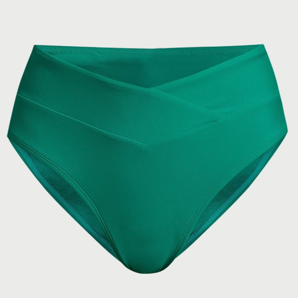 Time & Tru NWT Womens Plus 3X 24 26 Green Mid Rise Bikini Swim Bottoms NEW